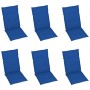 Garden chairs 6 pcs solid teak wood royal blue cushions by vidaXL, Garden chairs - Ref: Foro24-3065570, Price: 618,99 €, Disc...