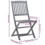 Folding garden chairs 6 pcs solid acacia wood cushions by vidaXL, Garden chairs - Ref: Foro24-3065438, Price: 308,99 €, Disco...