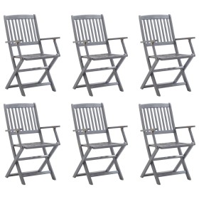 Folding garden chairs 6 units solid acacia wood by vidaXL, Garden chairs - Ref: Foro24-3065519, Price: 265,58 €, Discount: %