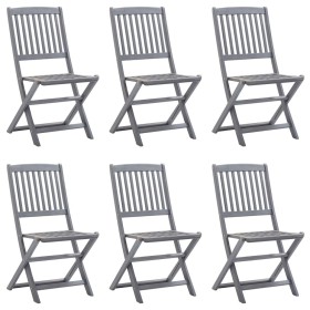 Folding garden chairs 6 units solid acacia wood by vidaXL, Garden chairs - Ref: Foro24-3065520, Price: 274,99 €, Discount: %