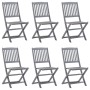 Folding garden chairs 6 units solid acacia wood by vidaXL, Garden chairs - Ref: Foro24-3065520, Price: 286,79 €, Discount: %