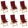 Garden chairs 6 pcs solid teak wood red red cushions by vidaXL, Garden chairs - Ref: Foro24-3065584, Price: 660,55 €, Discoun...