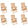 Garden chairs 6 pcs solid teak wood red red cushions by vidaXL, Garden chairs - Ref: Foro24-3065584, Price: 660,55 €, Discoun...