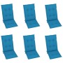 Garden chairs 6 units solid teak wood blue cushions by vidaXL, Garden chairs - Ref: Foro24-3065579, Price: 660,55 €, Discount: %