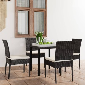 5-Piece Black Synthetic Rattan Garden Dining Set by vidaXL, Garden sets - Ref: Foro24-3065694, Price: 277,99 €, Discount: %