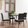 5-Piece Black Synthetic Rattan Garden Dining Set by vidaXL, Garden sets - Ref: Foro24-3065694, Price: 285,69 €, Discount: %