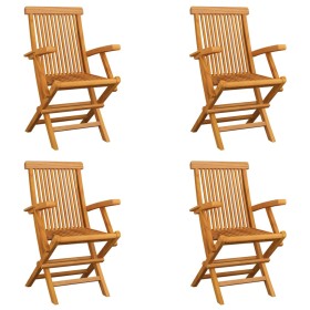 Folding garden chairs, set of 4, made of solid teak wood. by vidaXL, Garden chairs - Ref: Foro24-3065528, Price: 300,47 €, Di...