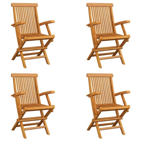 Folding garden chairs, set of 4, made of solid teak wood. by vidaXL, Garden chairs - Ref: Foro24-3065528, Price: 346,65 €, Di...