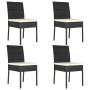 5-Piece Black Synthetic Rattan Garden Dining Set by vidaXL, Garden sets - Ref: Foro24-3065694, Price: 285,69 €, Discount: %