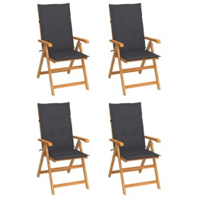 Garden chairs 4 pcs teak wood and anthracite gray cushions by vidaXL, Garden chairs - Ref: Foro24-3065530, Price: 428,99 €, D...