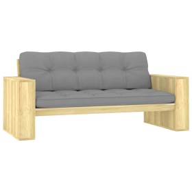 Garden bench and gray pine wood cushions impregnated 179 cm by vidaXL, garden benches - Ref: Foro24-3065757, Price: 249,99 €,...