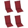 Garden chairs 4 pcs teak wood with red cushions by vidaXL, Garden chairs - Ref: Foro24-3065539, Price: 454,17 €, Discount: %