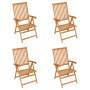 Garden chairs 4 units solid teak wood black cushions by vidaXL, Garden chairs - Ref: Foro24-3065552, Price: 437,16 €, Discoun...