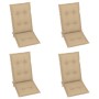 Garden chairs 4 units solid teak wood beige cushions by vidaXL, Garden chairs - Ref: Foro24-3065548, Price: 445,95 €, Discoun...