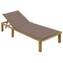 Lounger with taupe gray impregnated pine wood cushion by vidaXL, Loungers - Ref: Foro24-3065827, Price: 122,38 €, Discount: %