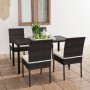 Conjunto de comedor de jardín 5 piezas ratán sintético negro de vidaXL, Conjuntos de jardín - Ref: Foro24-3065695, Precio: 33...