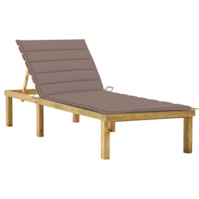 Lounger with taupe gray impregnated pine wood cushion by vidaXL, Loungers - Ref: Foro24-3065857, Price: 131,76 €, Discount: %