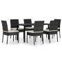 Conjunto de comedor de jardín 7 piezas ratán sintético negro de vidaXL, Conjuntos de jardín - Ref: Foro24-3065696, Precio: 46...