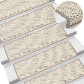 Self-adhesive sisal stair mat 15 pcs beige 65x21x4 cm by vidaXL, Stair mats - Ref: Foro24-326882, Price: 92,87 €, Discount: %