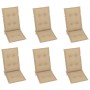 Garden chairs 6 units solid teak wood beige cushions by vidaXL, Garden chairs - Ref: Foro24-3065578, Price: 660,55 €, Discoun...