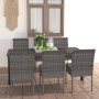 Juego de comedor para jardín 7 piezas ratán sintético gris de vidaXL, Conjuntos de jardín - Ref: Foro24-3065703, Precio: 476,...