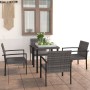 5-teiliges graues Garten-Ess-Set aus synthetischem Rattan von vidaXL, Gartensets - Ref: Foro24-3065712, Preis: 242,29 €, Raba...