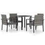 5-Piece Gray Synthetic Rattan Garden Dining Set by vidaXL, Garden sets - Ref: Foro24-3065712, Price: 242,29 €, Discount: %