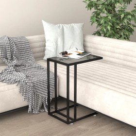 Black transparent glass computer side table 50x35x65cm by vidaXL, Side tables - Ref: Foro24-331650, Price: 41,99 €, Discount: %