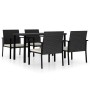 Conjunto de comedor de jardín 5 piezas ratán sintético negro de vidaXL, Conjuntos de jardín - Ref: Foro24-3065707, Precio: 29...