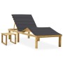 Gartenliege mit Tisch und Kissen aus imprägniertem Zirbenholz von vidaXL, Liegen - Ref: Foro24-3065864, Preis: 134,64 €, Raba...