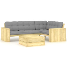 Garden furniture set with cushions 2 pieces impregnated pine by vidaXL, Garden sets - Ref: Foro24-3065772, Price: 573,99 €, D...