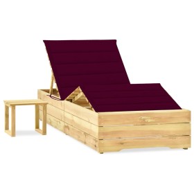 Gartenliege mit Tisch und Kissen aus imprägniertem Zirbenholz von vidaXL, Liegen - Ref: Foro24-3065963, Preis: 163,99 €, Raba...