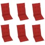 Garden chairs 6 units solid teak wood red cushions by vidaXL, Garden chairs - Ref: Foro24-3065581, Price: 687,99 €, Discount: %