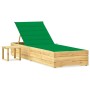 Tumbona de jardín con mesa y cojín de madera de pino impregnada de vidaXL, Tumbonas - Ref: Foro24-3065929, Precio: 139,02 €, ...