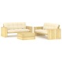 3-piece garden sofa set with impregnated pine wood cushions by vidaXL, Garden sets - Ref: Foro24-3065785, Price: 553,99 €, Di...