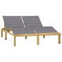 Double lounger and gray impregnated pine wood cushions by vidaXL, Loungers - Ref: Foro24-3065895, Price: 227,88 €, Discount: %