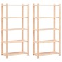 Shelving 5 levels 2 units solid pine wood 250 kg by vidaXL, Industrial shelving - Ref: Foro24-279404, Price: 158,78 €, Discou...