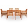 Set comedor de jardín 7 pzas y cojines madera maciza de acacia de vidaXL, Conjuntos de jardín - Ref: Foro24-278898, Precio: 1...