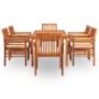 Set comedor de jardín 7 pzas y cojines madera maciza de acacia de vidaXL, Conjuntos de jardín - Ref: Foro24-278898, Precio: 1...