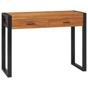 Desk with 2 teak wood drawers 100x40x75 cm by vidaXL, Desks - Ref: Foro24-325268, Price: 184,99 €, Discount: %