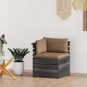 Corner pallet garden sofa with pine wood cushions by vidaXL, Modular outdoor sofas - Ref: Foro24-3061655, Price: 115,91 €, Di...