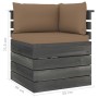 Gartenpaletten-Ecksofa mit Kissen aus Zirbenholz von vidaXL, Modulare Sofas für den Außenbereich - Ref: Foro24-3061655, Preis...