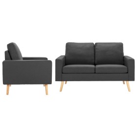 Zweiteilige Sofagarnitur aus dunkelgrauem Stoff von vidaXL, Sofas - Ref: Foro24-3056615, Preis: 390,99 €, Rabatt: %