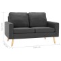 Zweiteilige Sofagarnitur aus dunkelgrauem Stoff von vidaXL, Sofas - Ref: Foro24-3056615, Preis: 394,70 €, Rabatt: %