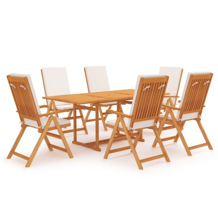 7-piece garden dining room with solid teak wood cushions by vidaXL, Garden sets - Ref: Foro24-3059569, Price: 1,00 €, Discoun...