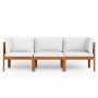 3-seater garden sofa with solid acacia wood cushion by vidaXL, Garden sets - Ref: Foro24-3057883, Price: 421,98 €, Discount: %