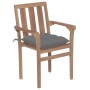 Garden chairs 2 units teak wood with gray cushions by vidaXL, Garden chairs - Ref: Foro24-3062224, Price: 238,82 €, Discount: %