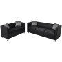 Conjunto de sofás de 2 y 3 plazas de cuero artificial negro de vidaXL, Sofás - Ref: Foro24-272178, Precio: 527,80 €, Descuent...