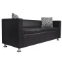 2- und 3-Sitzer-Sofagarnitur aus schwarzem Kunstleder von vidaXL, Sofas - Ref: Foro24-272178, Preis: 549,44 €, Rabatt: %