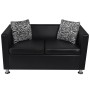 2- und 3-Sitzer-Sofagarnitur aus schwarzem Kunstleder von vidaXL, Sofas - Ref: Foro24-272178, Preis: 549,44 €, Rabatt: %